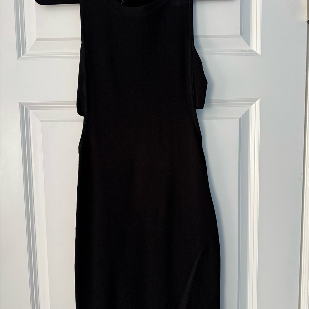 NWT 360 Sweater Black Cut Out Dress - Picture 2 of 4